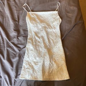 Silky White Cowl Neck Dress Size Small